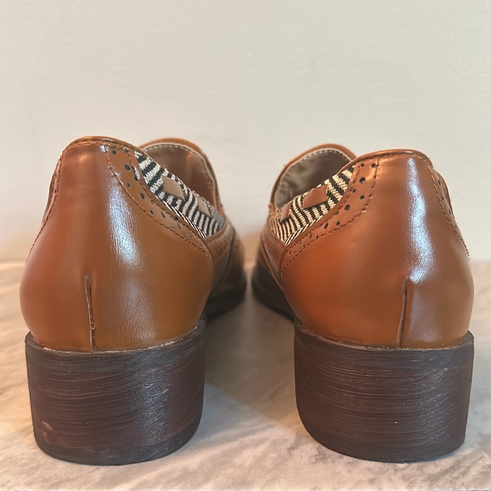 Loafers - brown with herringbone and tassels - Picture 3 of 4